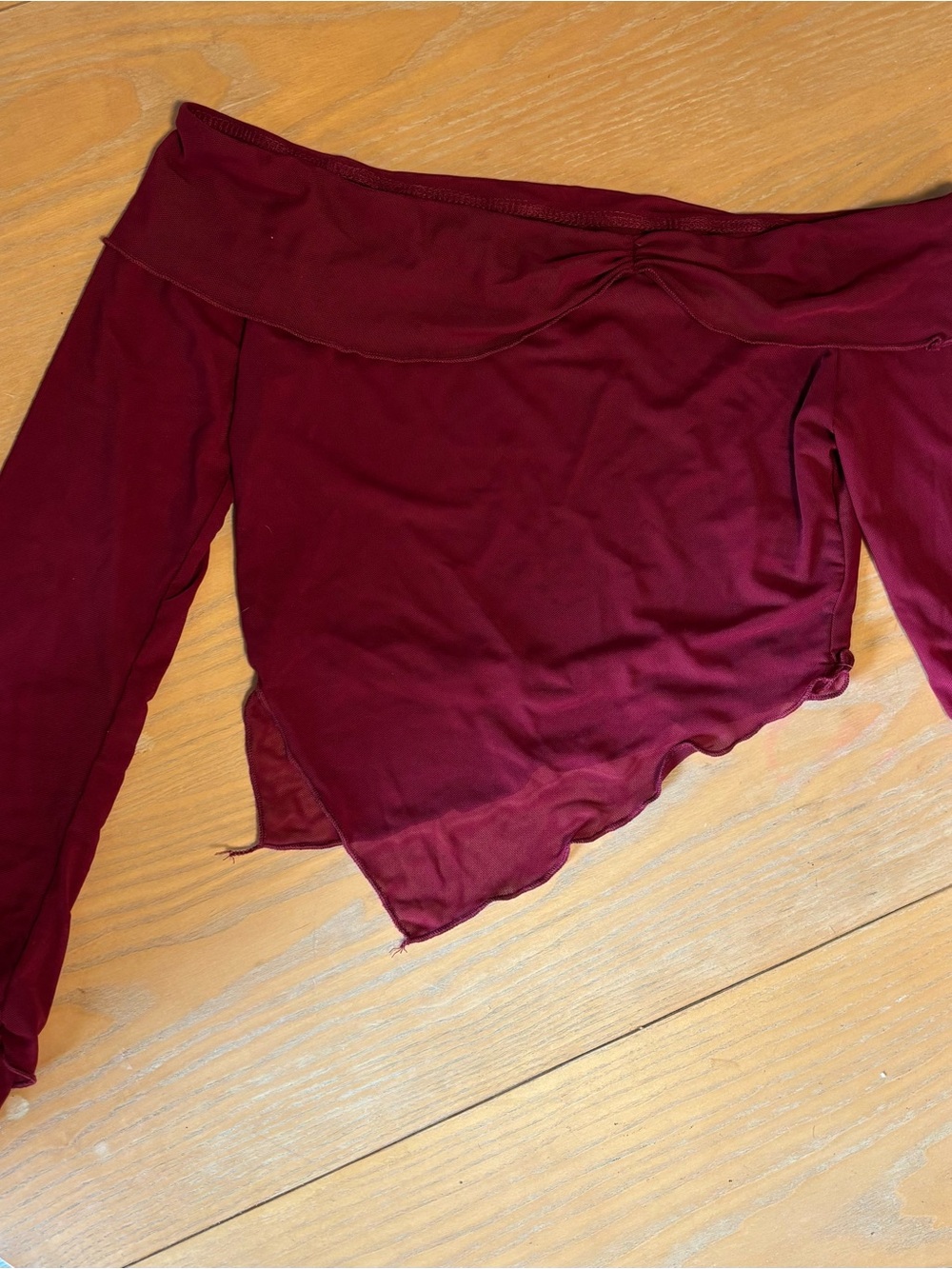 Off-Shoulder Burgundy Crop Top
